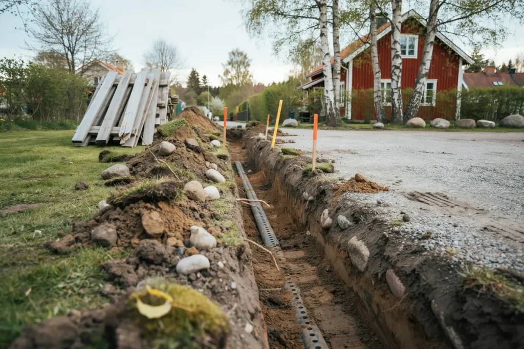 s planerar du schaktning f r h ck staket och tomtgr ns utan att skada ledningar eller dr nering